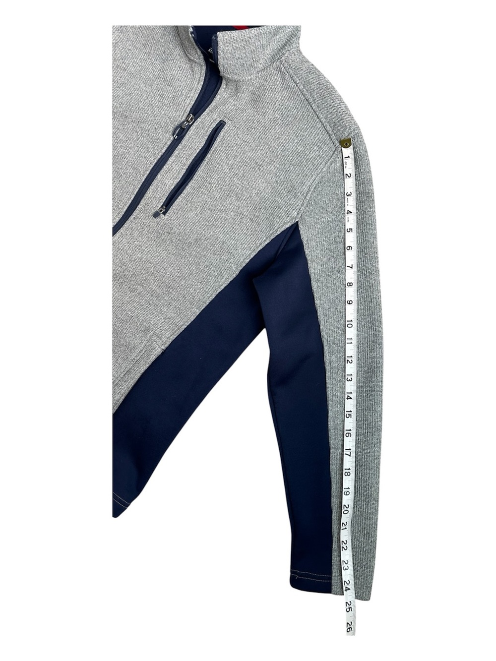 IZOD Advantage Performance Sweater Fleece Full Zip Jacket Gray Navy Men's M - Picture 13 of 13